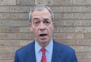 Former Brexit party leader with his back up against a brick wall.